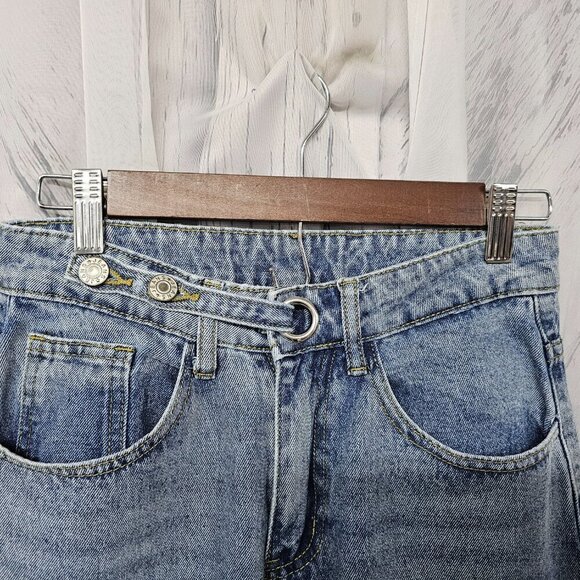 Daisy Blue Washed Wide Leg High Rise Cropped Jeans Size S - Picture 2 of 11